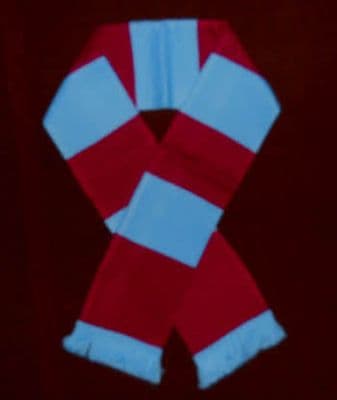 Claret and Blue Retro Bar Scarf.