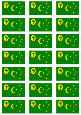 Cocos Islands Flag Stickers - 21 per sheet