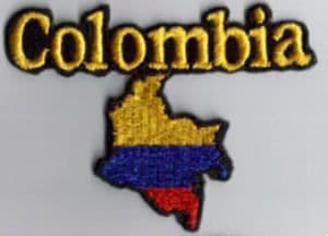 Colombia Embroidered Flag Patch, style 05.