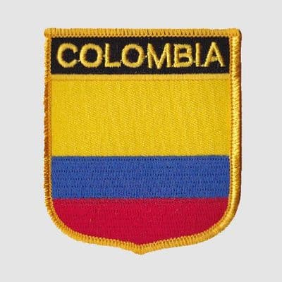 Colombia Embroidered Flag Patch, style 07.