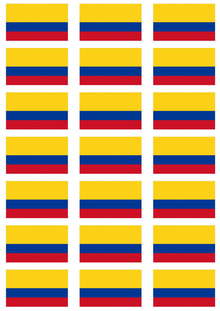 Colombia Flag Stickers - 21 per sheet