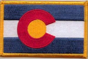 Colorado Embroidered Flag Patch, style 08.