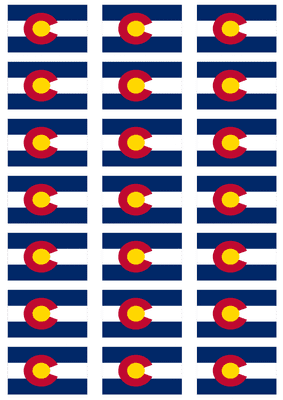 Colorado Flag Stickers - 21 per sheet
