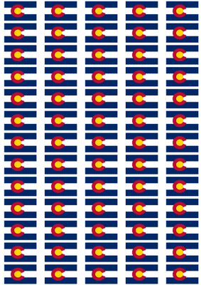 Colorado Flag Stickers - 65 per sheet