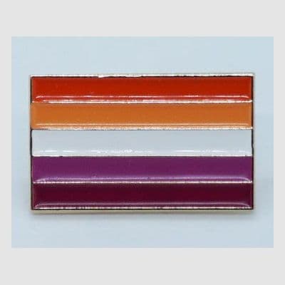Community Lesbian Pride Flag Rectangular Enamel Pin Badge