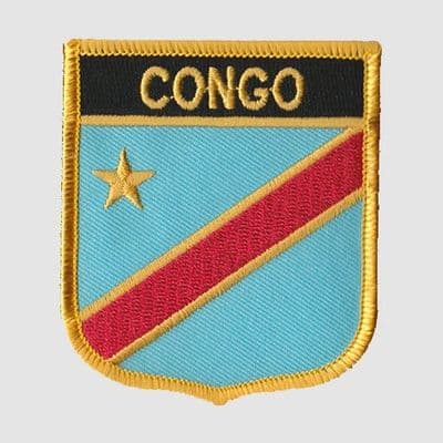 Congo Democratic Republic Embroidered Flag Patch, style 07.