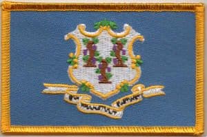 Connecticut Embroidered Flag Patch, style 08.