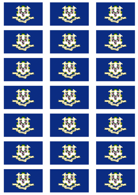 Connecticut Flag Stickers - 21 per sheet