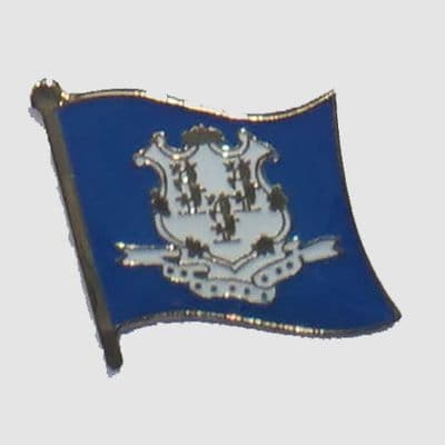 Connecticut US State Flag Enamel Pin Badge - small