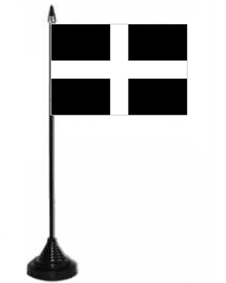 Cornwall Desk / Table Flag with plastic stand and base.