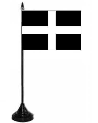 Cornwall Desk / Table Flag with plastic stand and base.