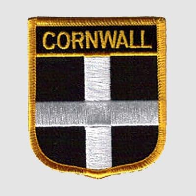 Cornwall Embroidered Flag Patch, style 07.