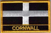 Cornwall Embroidered Flag Patch, style 09.