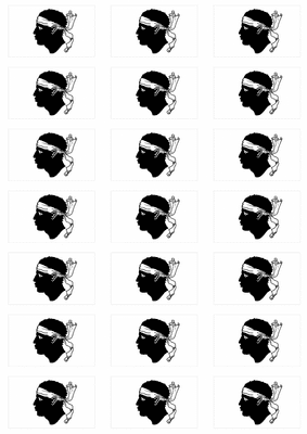 Corsica Flag Stickers - 21 per sheet