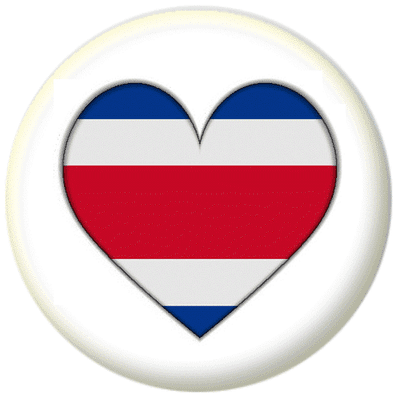 Costa Rica Civil Flag Heart 25mm Pin Button Badge