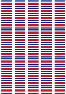 Costa Rica Civil Flag Stickers - 65 per sheet