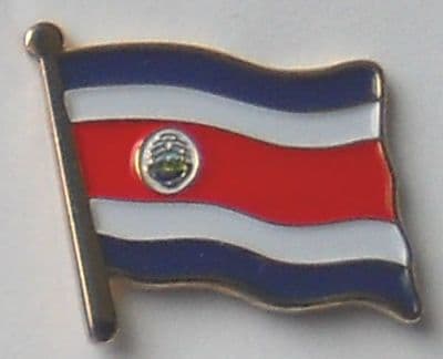 Costa Rica Country Flag Enamel Pin Badge