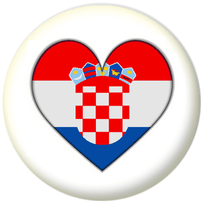 Croatia Country Flag Heart 25mm Pin Button Badge