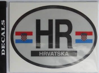 Croatia Country Flag Oval Decal.