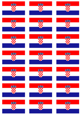 Croatia Flag Stickers - 21 per sheet