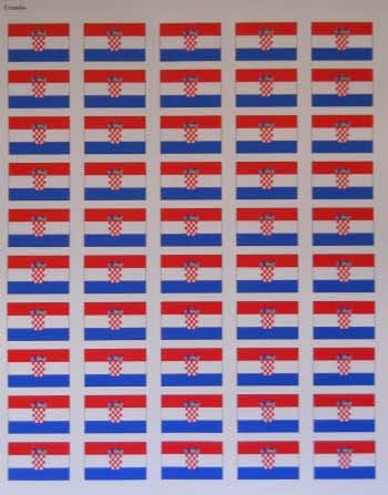Croatia Flag Stickers - 50 per sheet