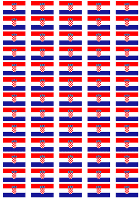Croatia Flag Stickers - 65 per sheet