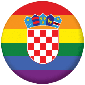 Croatia Gay Pride Flag 25mm Flat Back