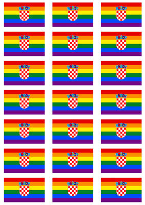 Croatia Gay Pride Flag Stickers - 21 per sheet