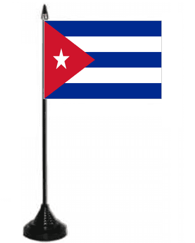 Cuba Desk / Table Flag with plastic stand and base.