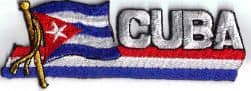 Cuba Embroidered Flag Patch, style 01.
