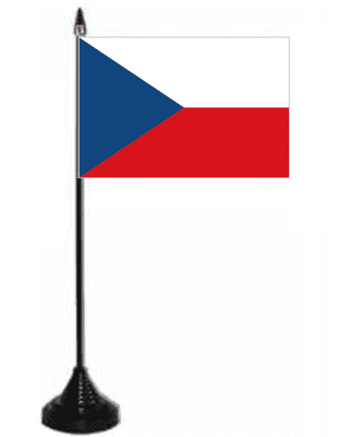 Czech Republic Desk / Table Flag with plastic stand and base.