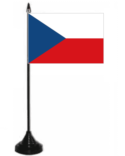 Czech Republic Desk / Table Flag with plastic stand and base.