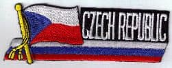 Czech Republic Embroidered Flag Patch, style 01.