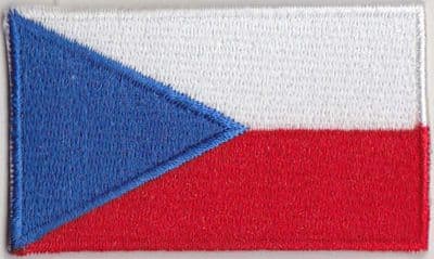 Czech Republic Embroidered Flag Patch, style 04.