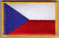 Czech Republic Embroidered Flag Patch, style 08.