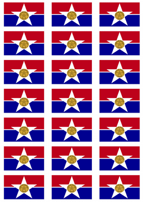 Dallas Flag Stickers - 21 per sheet