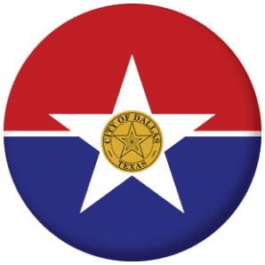 Dallas (Texas) Flag 58mm Button Badge