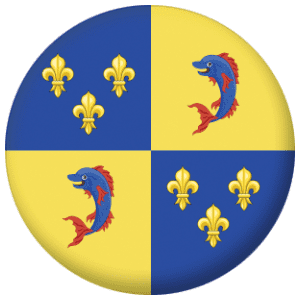 Dauphine Former Province Flag 58mm Button Badge