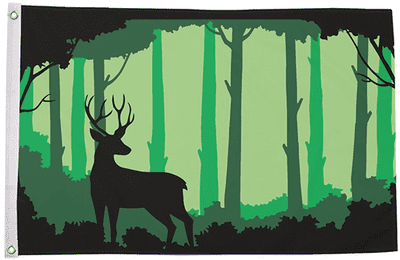 Deer Silhouette Large Flag - 5' x 3'