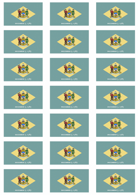 Delaware Flag Stickers - 21 per sheet