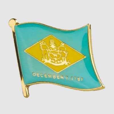Delaware US State Flag Enamel Pin Badge - small
