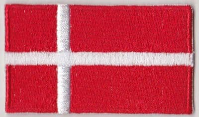 Denmark Embroidered Flag Patch, style 04.