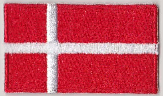 Denmark Embroidered Flag Patch, style 04.