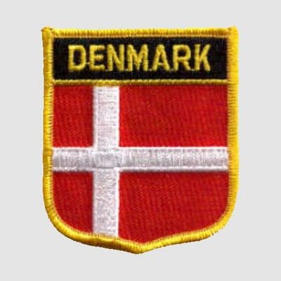 Denmark Embroidered Flag Patch, style 07.