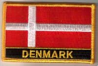 Denmark Embroidered Flag Patch, style 09.