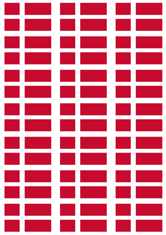 Denmark Flag Stickers - 21 per sheet