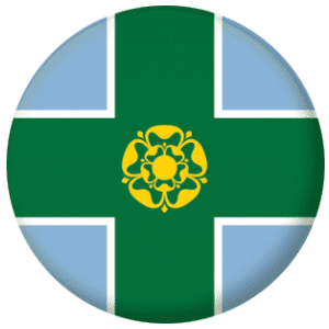 Derbyshire County Flag 25mm Button Badge