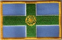 Derbyshire Embroidered Flag Patch, style 08.