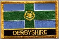 Derbyshire Embroidered Flag Patch, style 09.