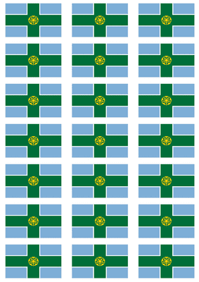 Derbyshire Flag Stickers - 21 per sheet